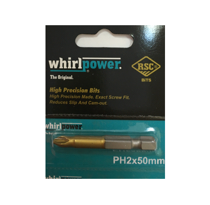 Бита PH 2 / 50 Whirlpower нитрит титана желтый 